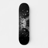 Starlight-leeuw met kroonmonogram zwart persoonlijk skateboard (Voorkant)