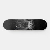 Starlight-leeuw met kroonmonogram zwart persoonlijk skateboard (Horizontaal)