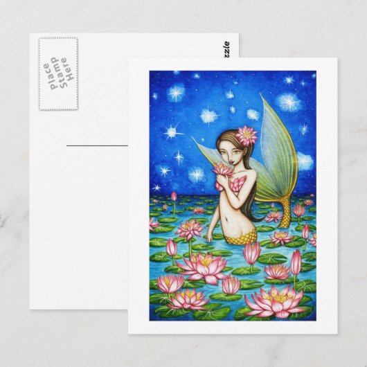 Starlight Lily Mermaid Briefkaart (Voorkant / Achterkant)