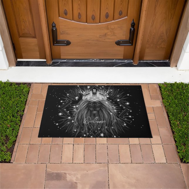 Starlight Lion met Crown Monogram Welkom Deurmat (Buiten)