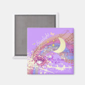 Starlight Lullaby Colorsplash Square Magnet (Voorkant / Achterkant)