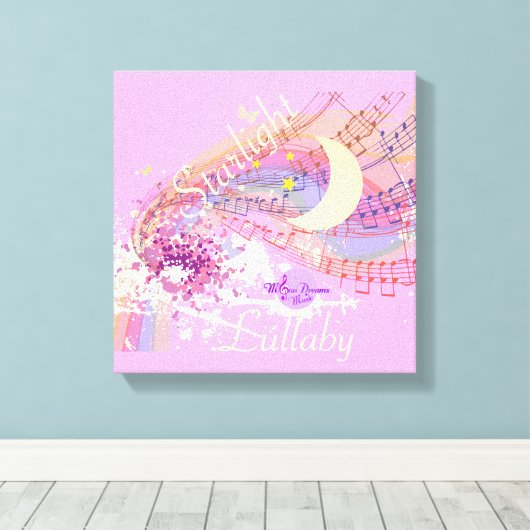 Starlight Lullaby Roze omgepakt Canvas (Insitu (Houten vloer))