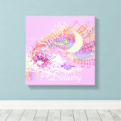 Starlight Lullaby Roze omgepakt Canvas Afdruk (Insitu (Houten vloer))