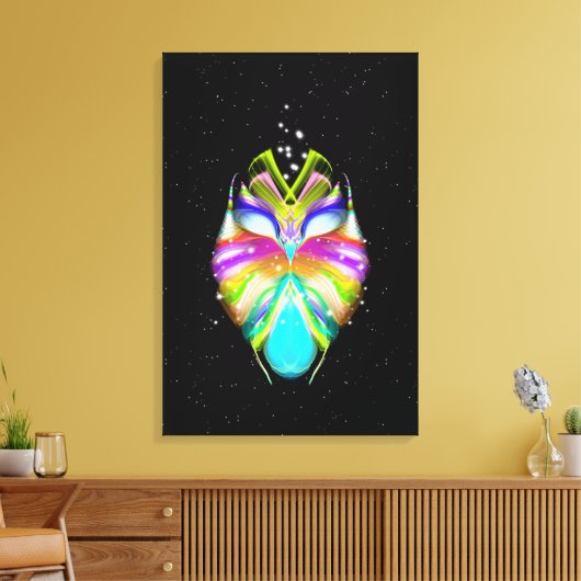 Starlight Oracle Owl Canvas Afdruk (Insitu (Woonkamer))