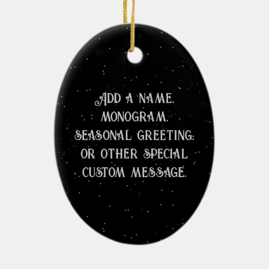 Starlight Oracle Owl Keramisch Ornament (Achterkant)