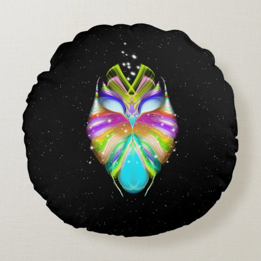 Starlight Oracle Owl Rond Kussen (Voorkant)