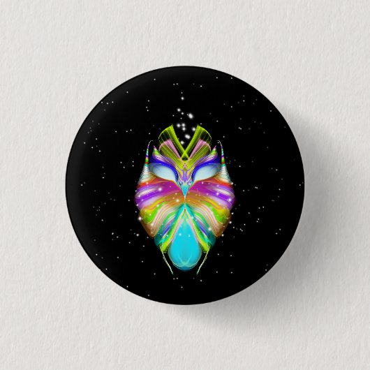 Starlight Oracle Owl Ronde Button 3,2 Cm (Voorkant)