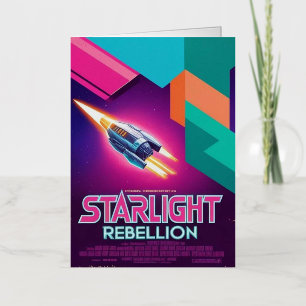 Starlight Rebellion Retro Pop Cultuur Notitieboek  Folie Wenskaart