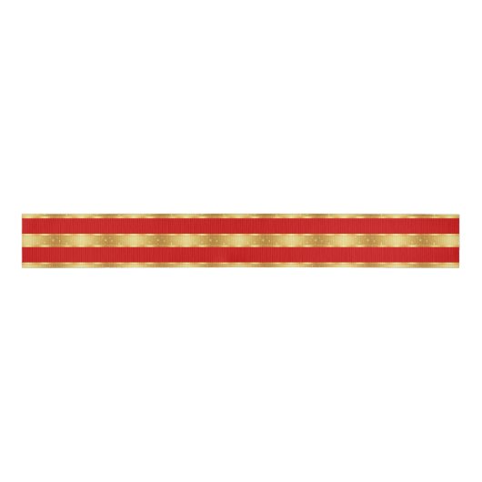 Starlight Red & Gold Grosgrain Lint (Voorkant)