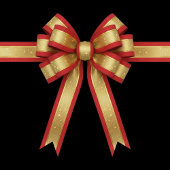 Starlight Red & Gold Satijnen Lint