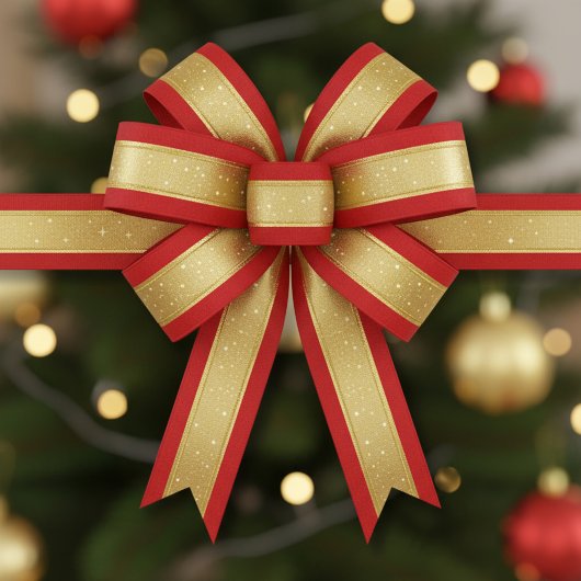 Starlight Red & Gold Satijnen Lint