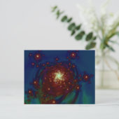 "Starlight Roos Galaxy" ~ Abstracte Art Print Briefkaart (Staand voorkant)