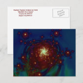 "Starlight Roos Galaxy" ~ Abstracte Art Print Briefkaart (Voorkant / Achterkant)
