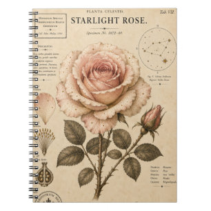 Starlight Rose Victoriaans Botanisch Museum Print Notitieboek