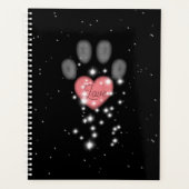 Starlight Roze Hart Poot Print Pet Sitter Zwart Planner (Voorkant)