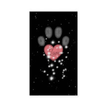 Starlight Roze Hart Poot Print Pet Sitter Zwart