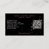 Starlight Roze Hart Poot Print Pet Sitter Zwart Visitekaartje (Achterkant)