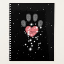 Starlight Roze Hart Pootafdruk Dierenoppas Zwart