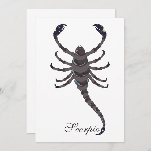 Starlight Scorpio-uitnodigingen Kaart (Voorkant / Achterkant)