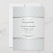Starlight Silver Flare Monogrammed Elegant Wedding Kaart (Voorkant)