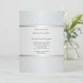 Starlight Silver Flare Monogrammed Elegant Wedding Kaart (Staand voorkant)