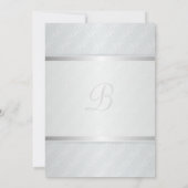 Starlight Silver Flare Monogrammed Elegant Wedding Kaart (Achterkant)