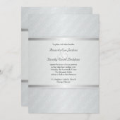 Starlight Silver Flare Monogrammed Elegant Wedding Kaart (Voorkant / Achterkant)