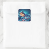 Starlight Snuggle Vierkante Sticker (Tas)
