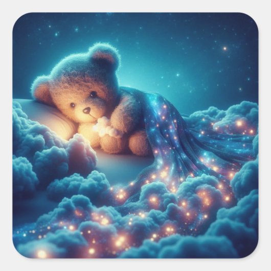 Starlight Snuggle Vierkante Sticker (Voorkant)