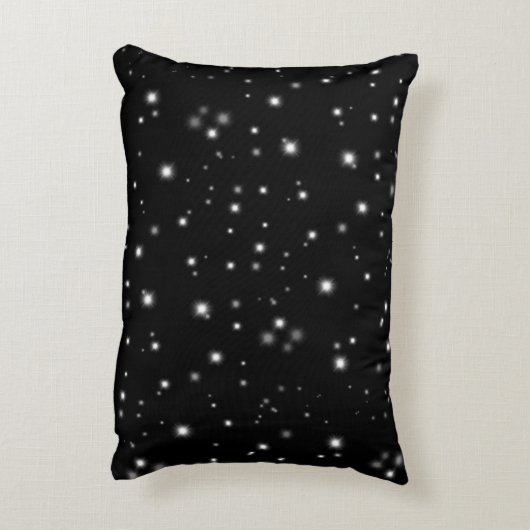 Starlight Sparkles Black en White Stars Accent Kussen (Achterkant (Verticaal))