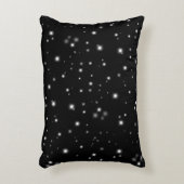 Starlight Sparkles Black en White Stars Accent Kussen (Voorkant(Verticaal))
