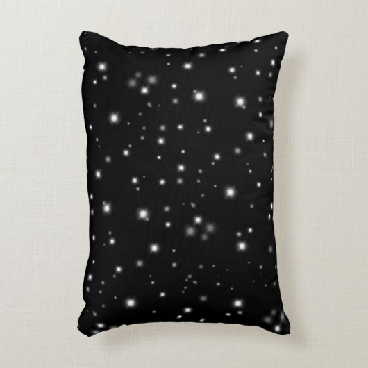 Starlight Sparkles Black en White Stars Accent Kussen (Voorkant(Verticaal))