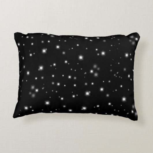 Starlight Sparkles Black en White Stars Accent Kussen (Achterkant)