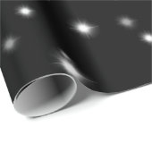 Starlight Sparkles Black en White Stars Cadeaupapier (Rol Hoek)