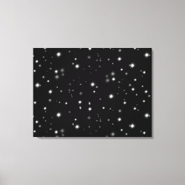 Starlight Sparkles Black en White Stars Canvas Afdruk