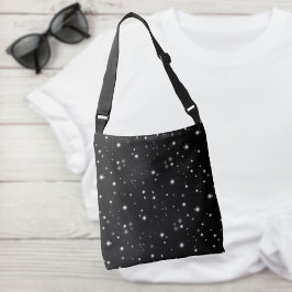 Starlight Sparkles Black en White Stars Crossbody Tas