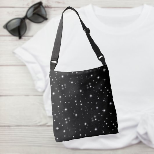 Starlight Sparkles Black en White Stars Crossbody Tas
