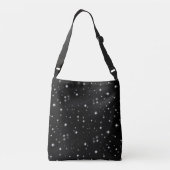 Starlight Sparkles Black en White Stars Crossbody Tas (Achterkant)
