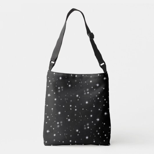 Starlight Sparkles Black en White Stars Crossbody Tas (Achterkant)