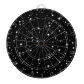 Starlight Sparkles Black en White Stars Dartbord (Voorkant)