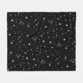 Starlight Sparkles Black en White Stars Fleece Deken (Voorkant (Horizontaal))
