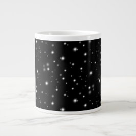 Starlight Sparkles Black en White Stars Grote Koffiekop