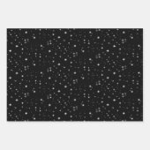 Starlight Sparkles Black en White Stars Inpakpapier Vel (Voorkant 3)