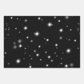 Starlight Sparkles Black en White Stars Inpakpapier Vel (Voorkant)