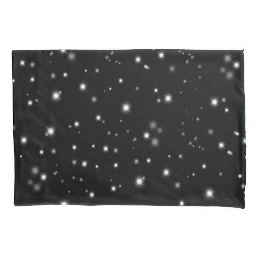 Starlight Sparkles Black en White Stars Kussensloop (Voorkant)