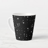 Starlight Sparkles Black en White Stars Latte Mok (Linkerhoek)