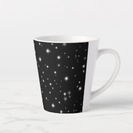 Starlight Sparkles Black en White Stars Latte Mok