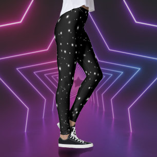 Starlight Sparkles Black en White Stars Leggings