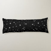 Starlight Sparkles Black en White Stars Lichaamskussen (Achterkant)