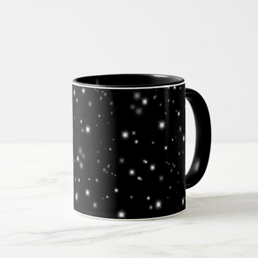 Starlight Sparkles Black en White Stars Mok (Voorkant rechts)